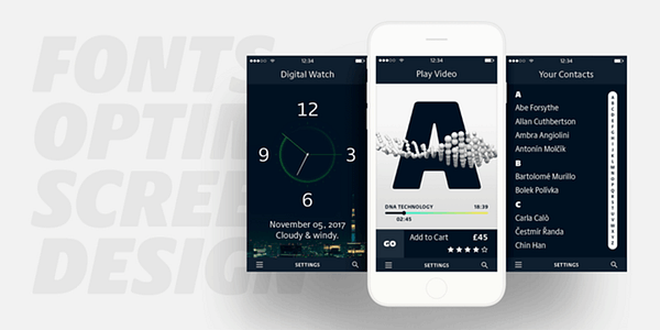 Card displaying Praxis Next typeface in various styles