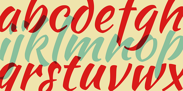 Card displaying Kaushan Script typeface in various styles