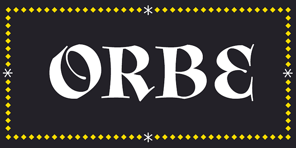 Card displaying Orbe typeface in various styles