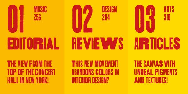 Card displaying Thunderhouse typeface in various styles