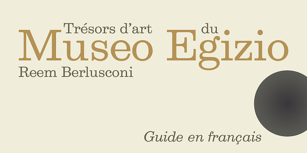 Card displaying Egizio URW typeface in various styles