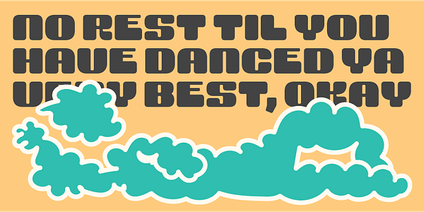 Card displaying Yerk typeface in various styles