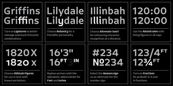 Card displaying Brisbane typeface in various styles