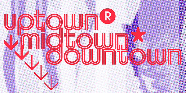 Card displaying Riant Display typeface in various styles