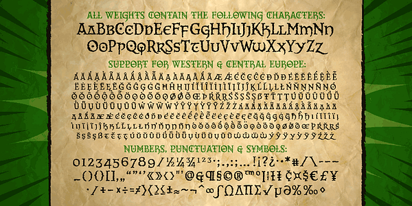 Card displaying CC Near Myth typeface in various styles