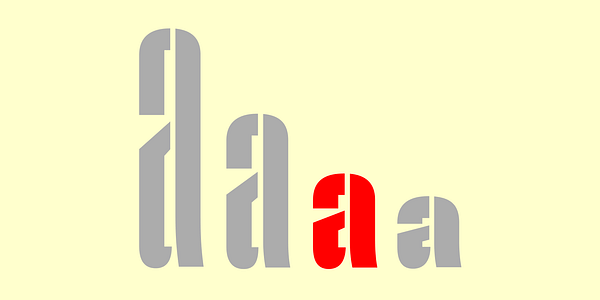 Card displaying Pressio Stencil Condensed typeface in various styles