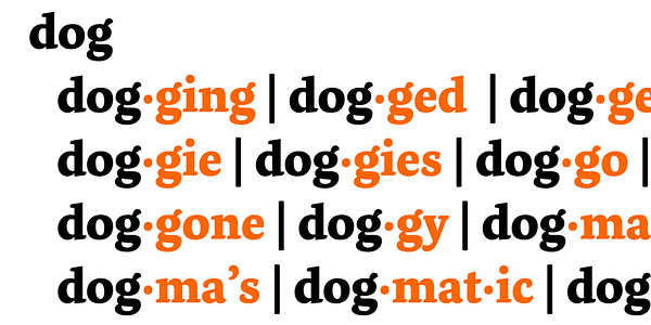 Card displaying Dolly typeface in various styles