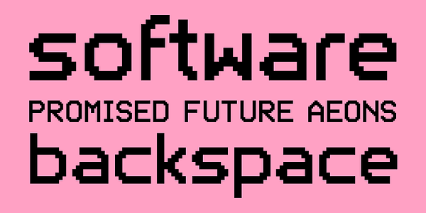 Card displaying PF Videotext typeface in various styles