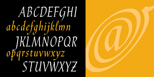 Card displaying P22 Cilati Pro typeface in various styles
