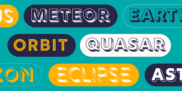 Card displaying Rig Solid typeface in various styles