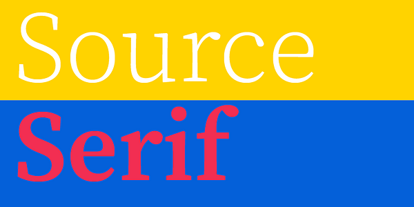 Card displaying Source Serif typeface in various styles