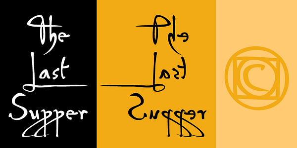 Card displaying P22 Da Vinci typeface in various styles