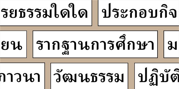 Card displaying Adobe Thai typeface in various styles