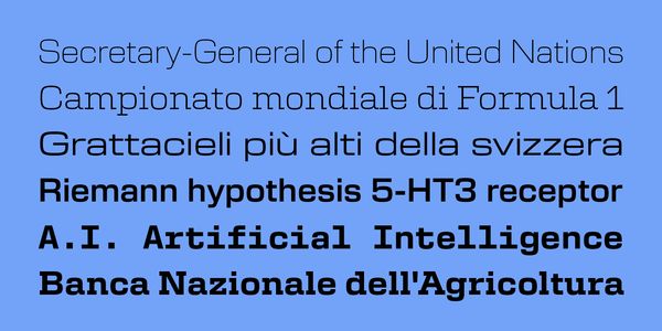 Card displaying New Science typeface in various styles