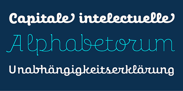 Card displaying Perec Scripte 2 typeface in various styles