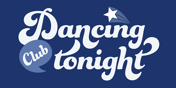 Card displaying Funkydori typeface in various styles