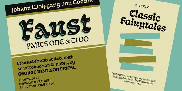 Card displaying Tumba typeface in various styles