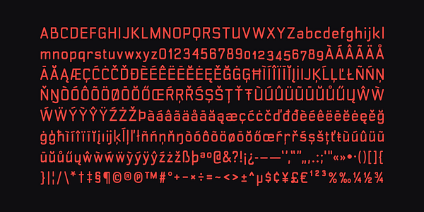 Card displaying Transmute typeface in various styles