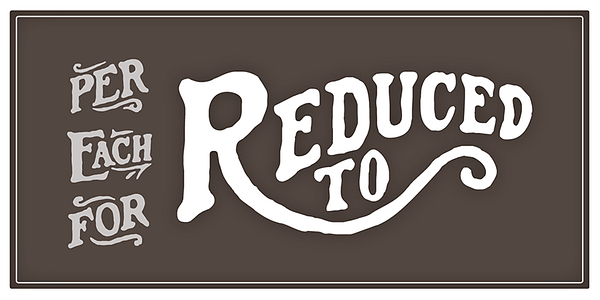 Card displaying HWT Catchwords typeface in various styles