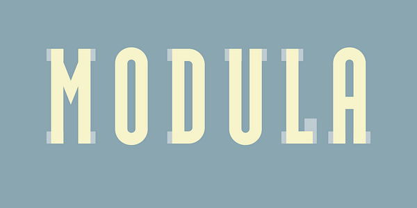 Card displaying Modula typeface in various styles
