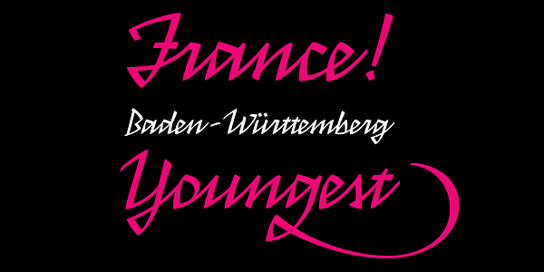 Card displaying Haltrix typeface in various styles