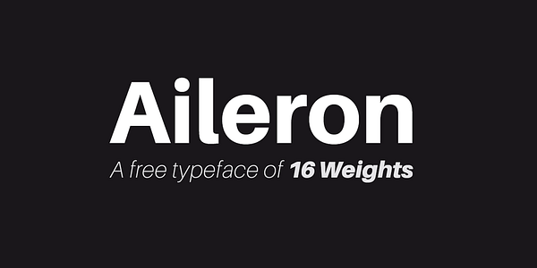 Card displaying Aileron typeface in various styles