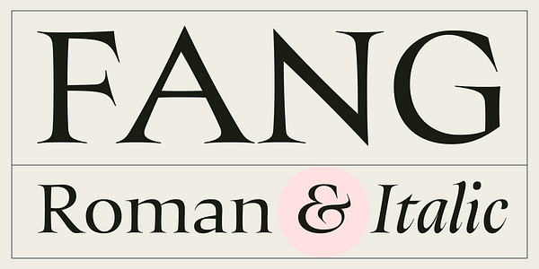 Card displaying Fang typeface in various styles