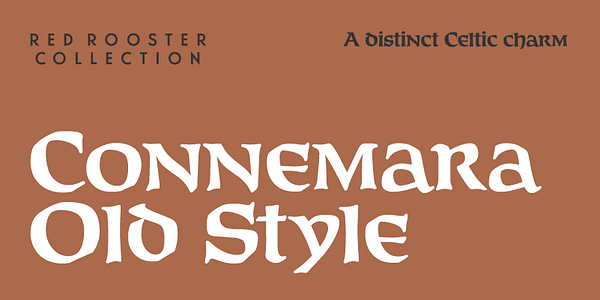 Card displaying Connemara Old Style typeface in various styles