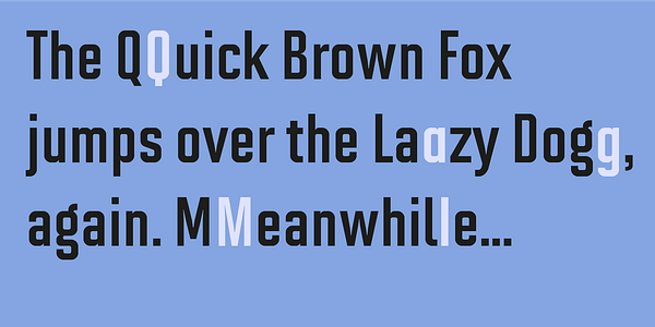 Card displaying MVB Solano Gothic Pro typeface in various styles