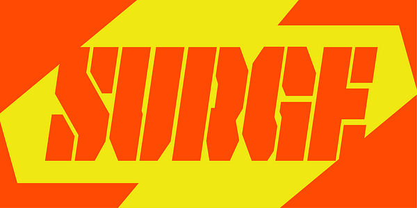 Card displaying Bite Stencil typeface in various styles