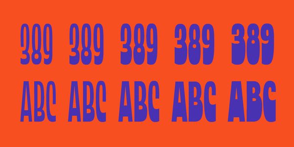Card displaying Kodai Latin typeface in various styles