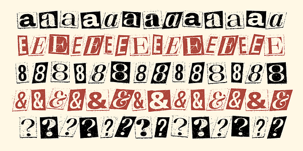 Card displaying Dark London typeface in various styles