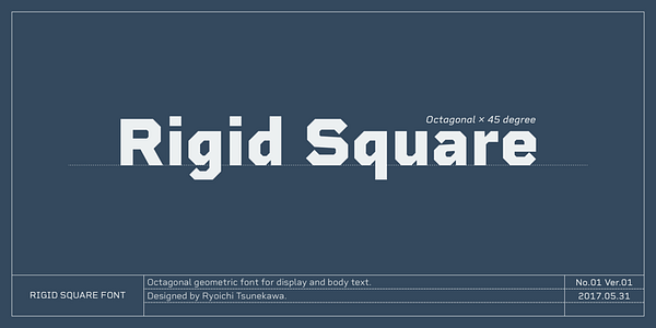 Card displaying Rigid Square typeface in various styles