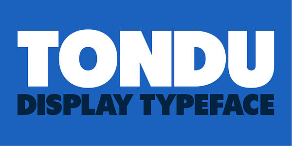 Card displaying Tondu typeface in various styles