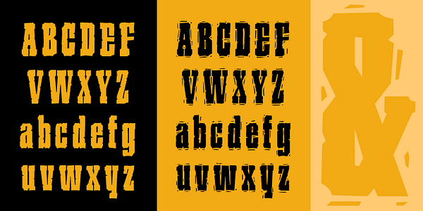 Card displaying P22 Ruffcut typeface in various styles