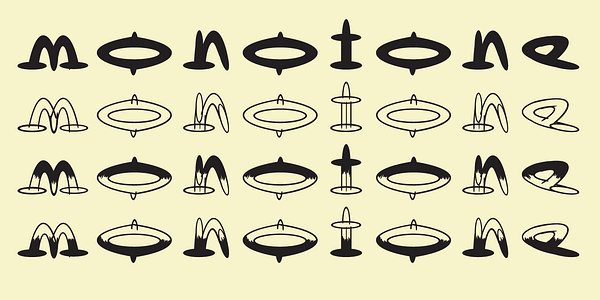Card displaying Outwest typeface in various styles