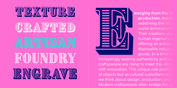 Card displaying Brim Narrow Combined typeface in various styles