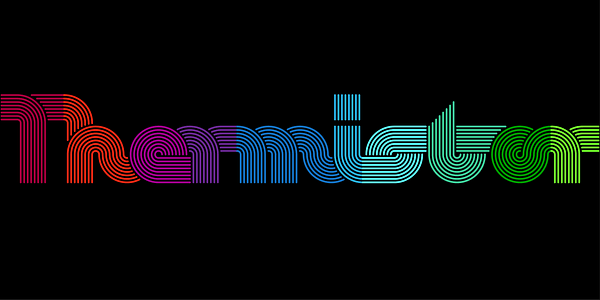 Carte présentant la police de caractères Octothorpe PE dans différents styles