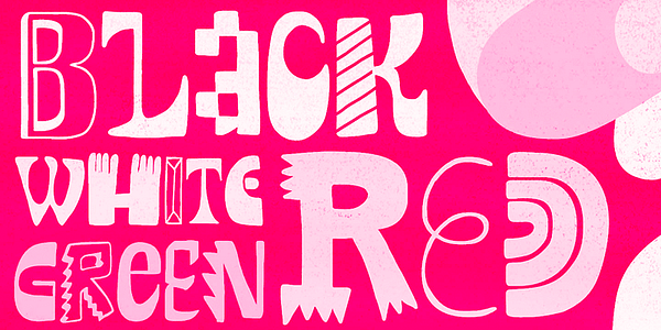 Card displaying Altogether typeface in various styles