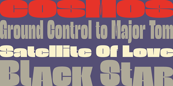 Card displaying Astronef Super typeface in various styles