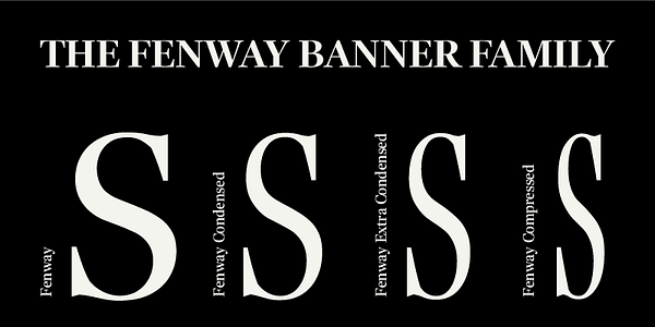 Card displaying Fenway Banner Variable typeface in various styles