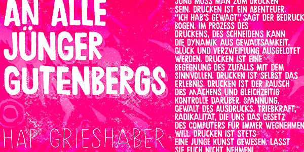Card displaying Chronic typeface in various styles