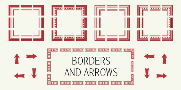 Card displaying Olimpico typeface in various styles