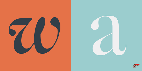 Card displaying Caslonian typeface in various styles