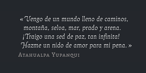 Card displaying Atahualpa typeface in various styles