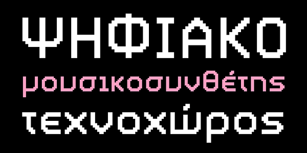 Card displaying PF Videotext typeface in various styles