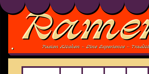 Card displaying Chikoria typeface in various styles