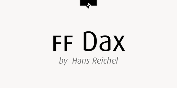 Card displaying FF Dax typeface in various styles