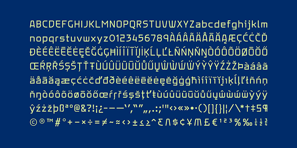 Card displaying Xenara typeface in various styles