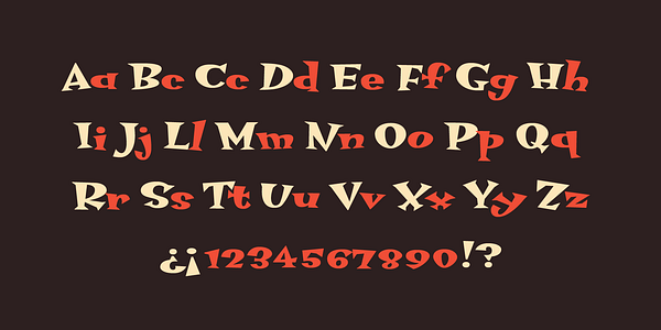 Card displaying MVB Hotsy Totsy typeface in various styles